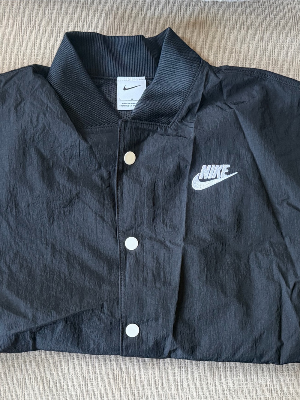 Nike Black Snap-Front Kids Joggers with White Logo